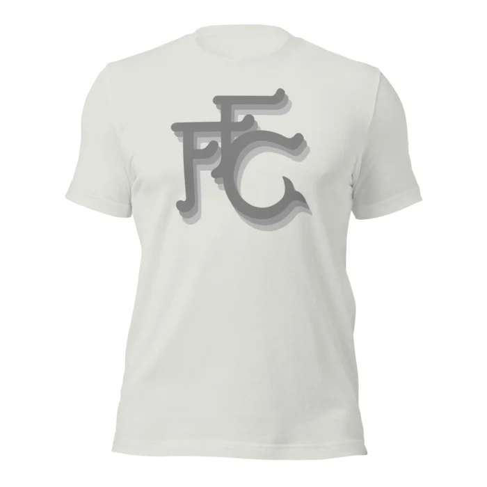 The Vintage FFC Tee in silver, front view. Fulham FC supporter t-shirt by The Riverside Co.