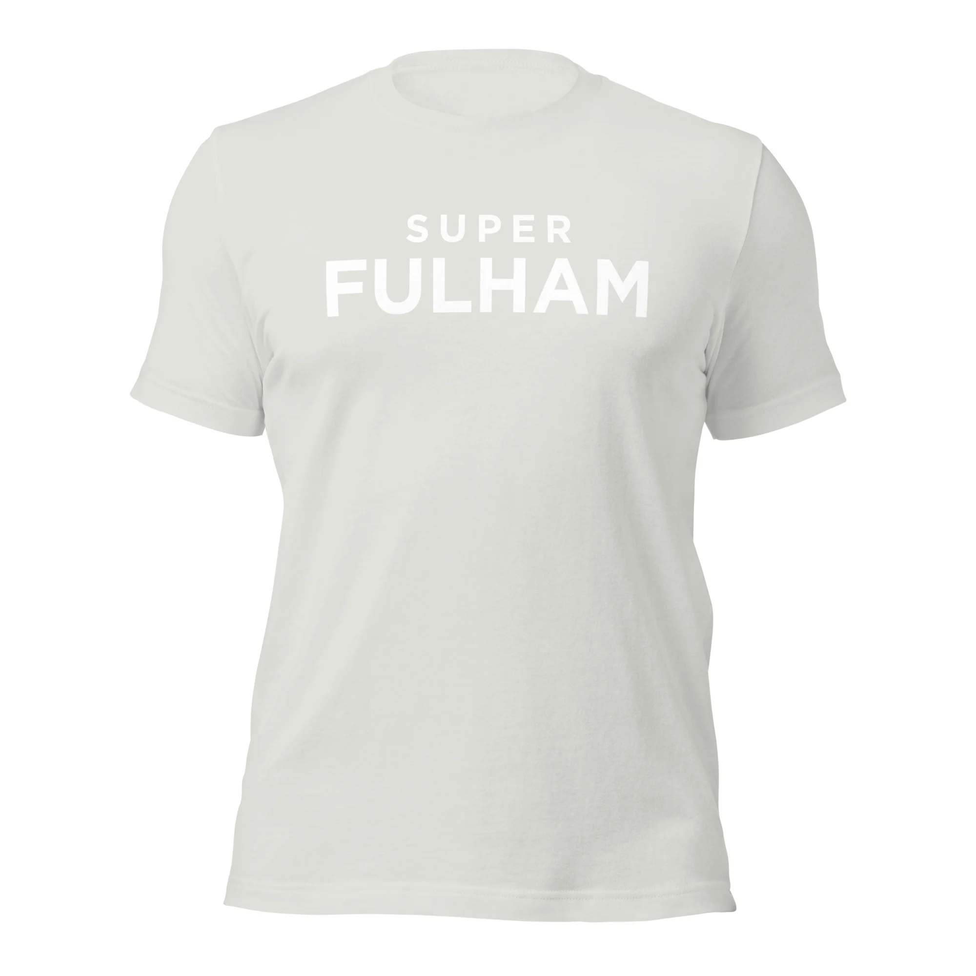 Come On You Whites Tee silver unisex t-shirt front view – Fulham FC supporter merch by The Riverside Co.